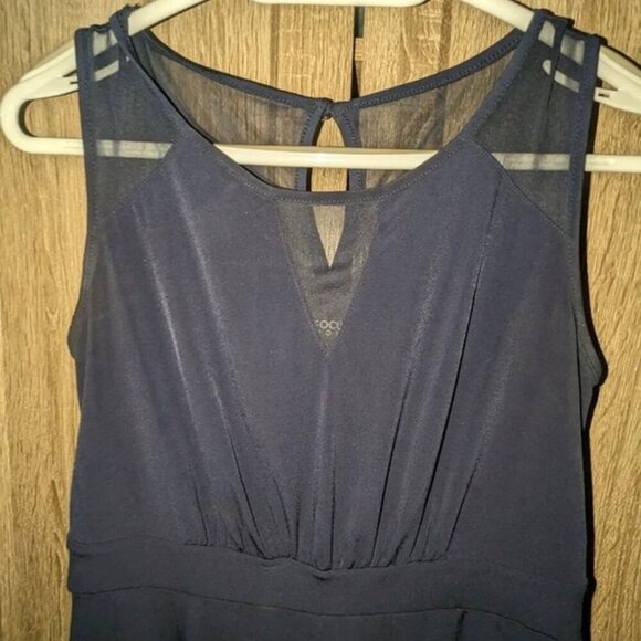 *3 FOR $9* Enfocus Studio Solid Mesh Fit & Flare A Line Knee Length Short Dress - Picture 3 of 4